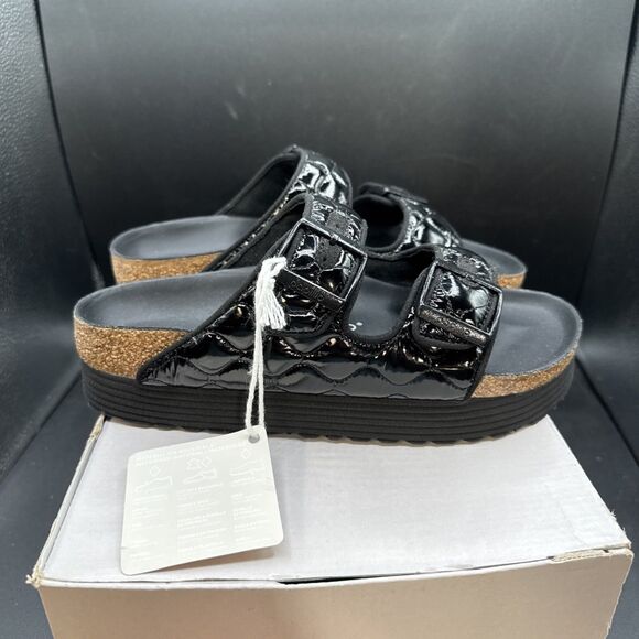 Papillio by Birkenstock Arizona PAP Chunky Sandals Womens Size 7 Black EU 38 NEW - Picture 5 of 10